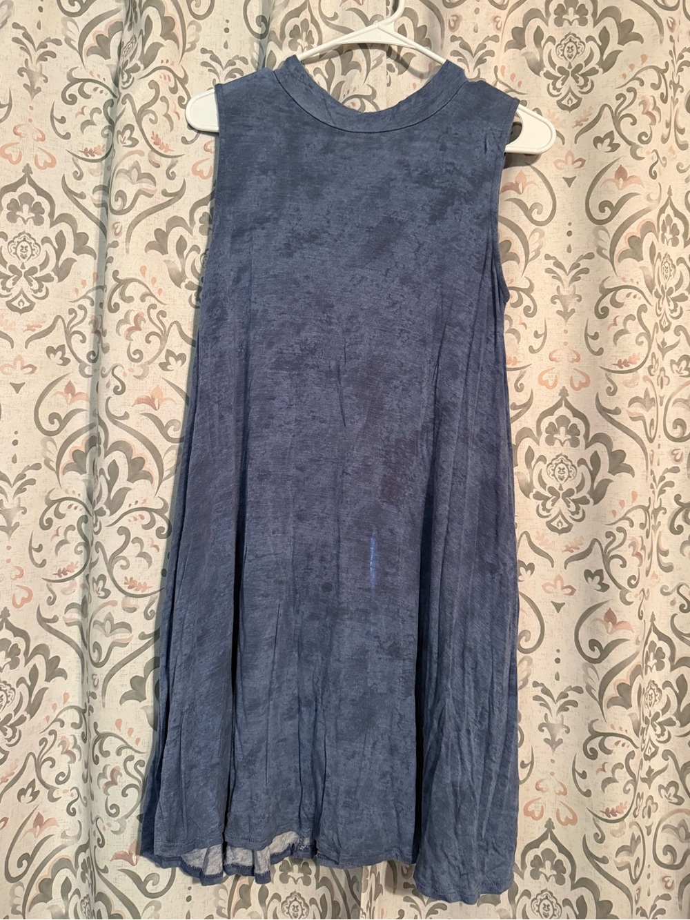 Blue Sleeveless A Line Dress Flowy Lightweight Casual Chic